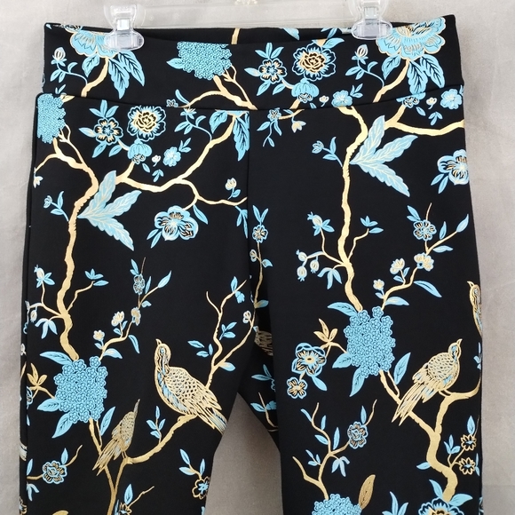 NEW Soft Surroundings Chinoiserie Foil Printed Metallic Pants - Picture 5 of 10